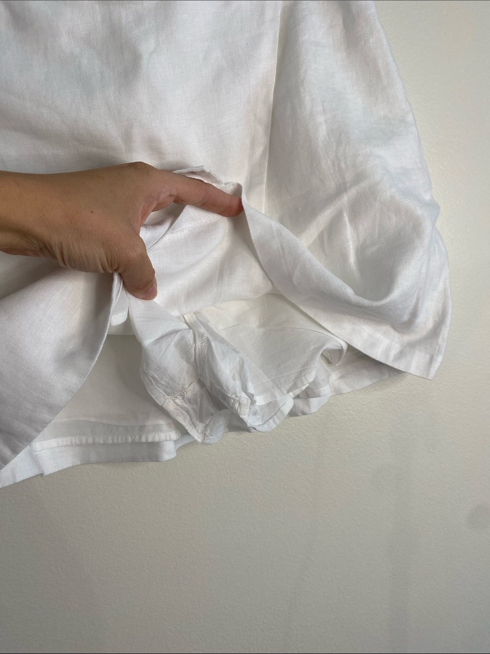 Quince 100% European Linen Skort White Elastic-Waist Size 4 - Picture 7 of 11